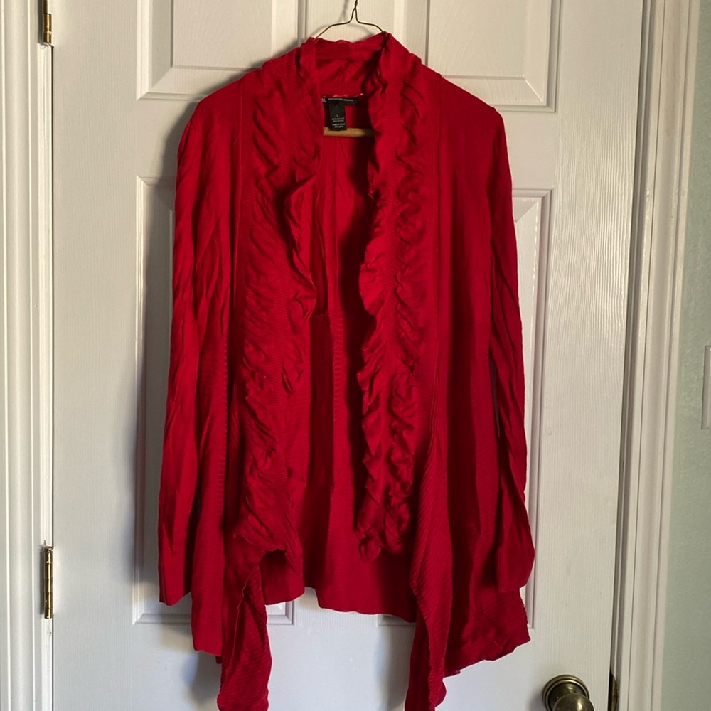 INC Red jacket sweater size L